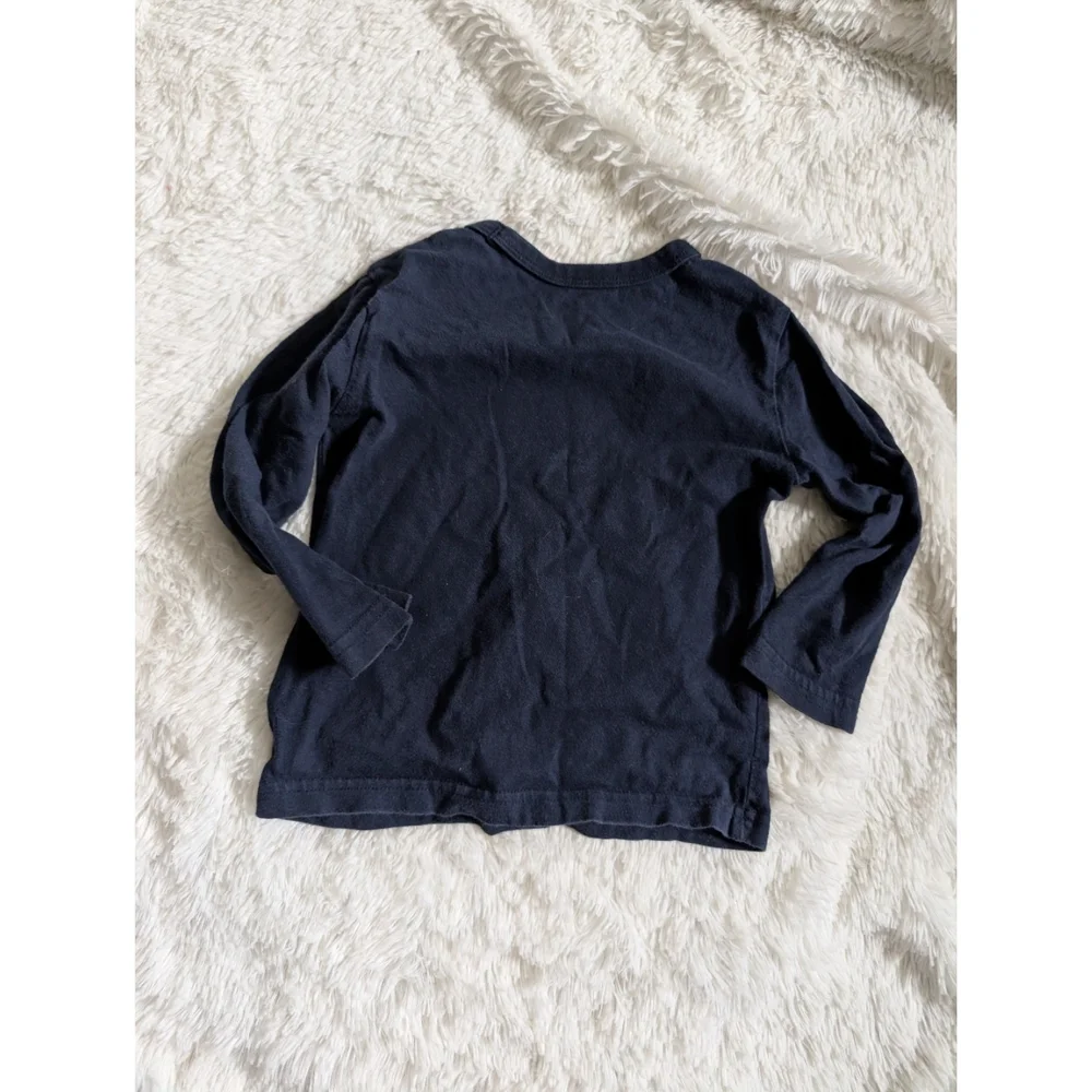Baby GAP Navy Blue Dinosaur Graphic Long Sleeve Tshirt Size 18-24 Months